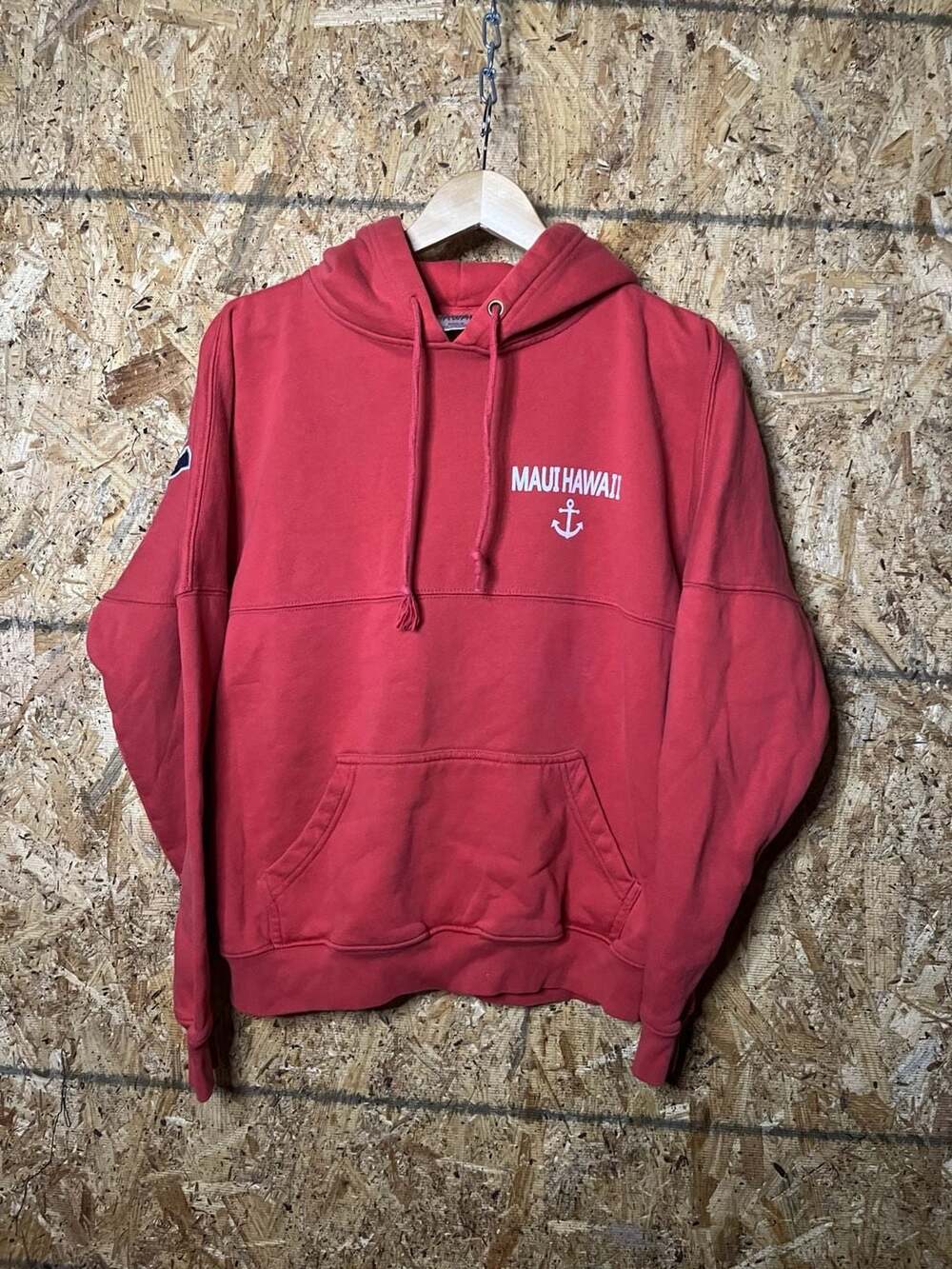 Aloha Hawaii Maui Hawaii Red Anchor Logo Hoodie Size M